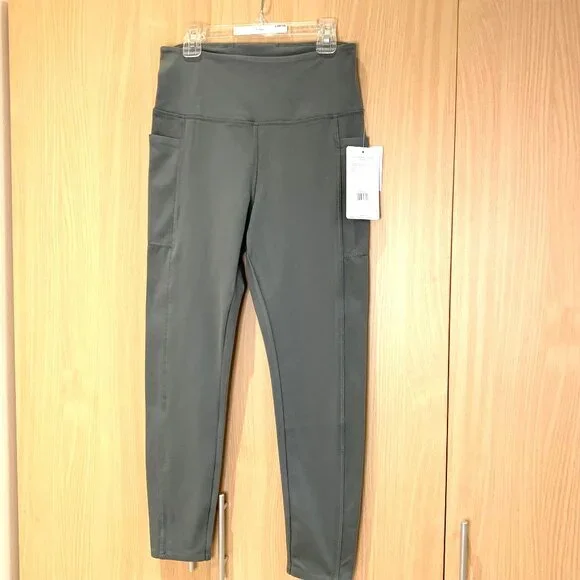 NWT Danskin High-Waisted Leggings Green Full Length Pockets Size M Women - Picture 2 of 13